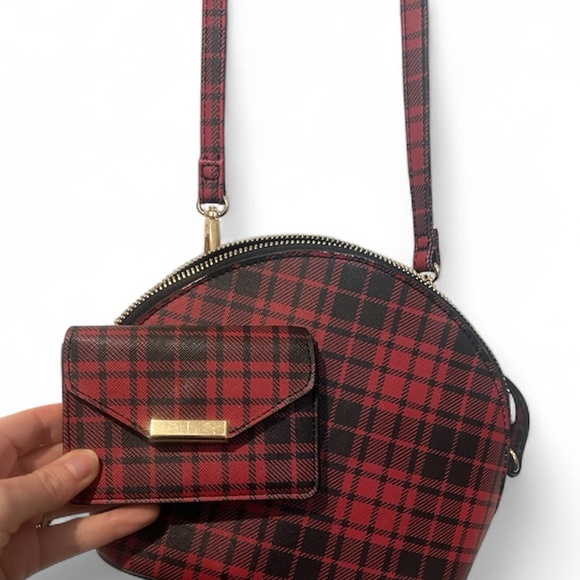 Cato Red and Black Plaid Crossbody Bag - Picture 1 of 4